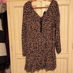 City Chic Leopard Print Dress Size 16